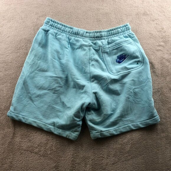 Nike Woman's Athletic Sweatshorts Medium All Over Branding Futura Blue Drawstrin - Picture 15 of 15